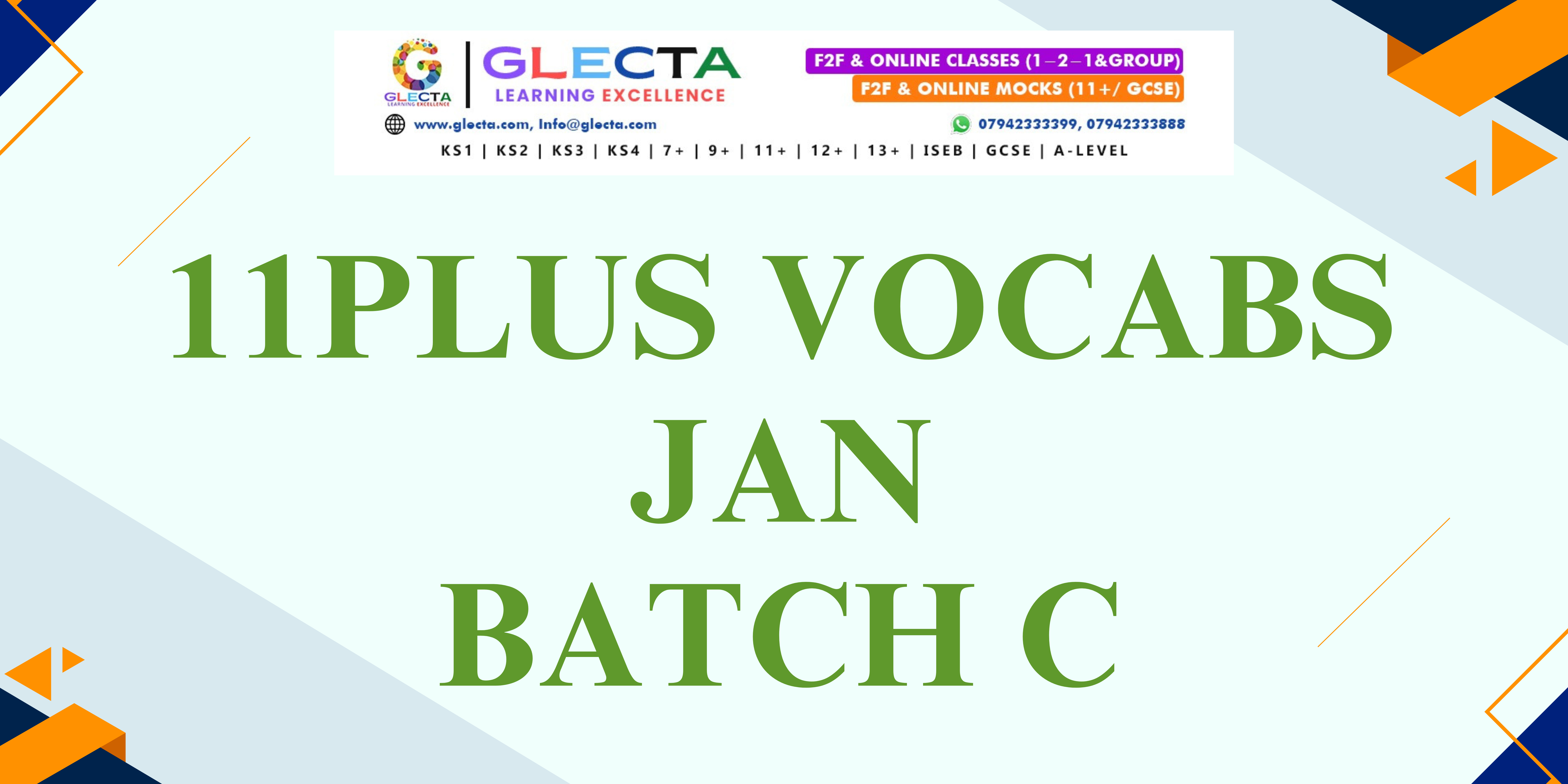 11+ Vocabulary Booster – January Batch C