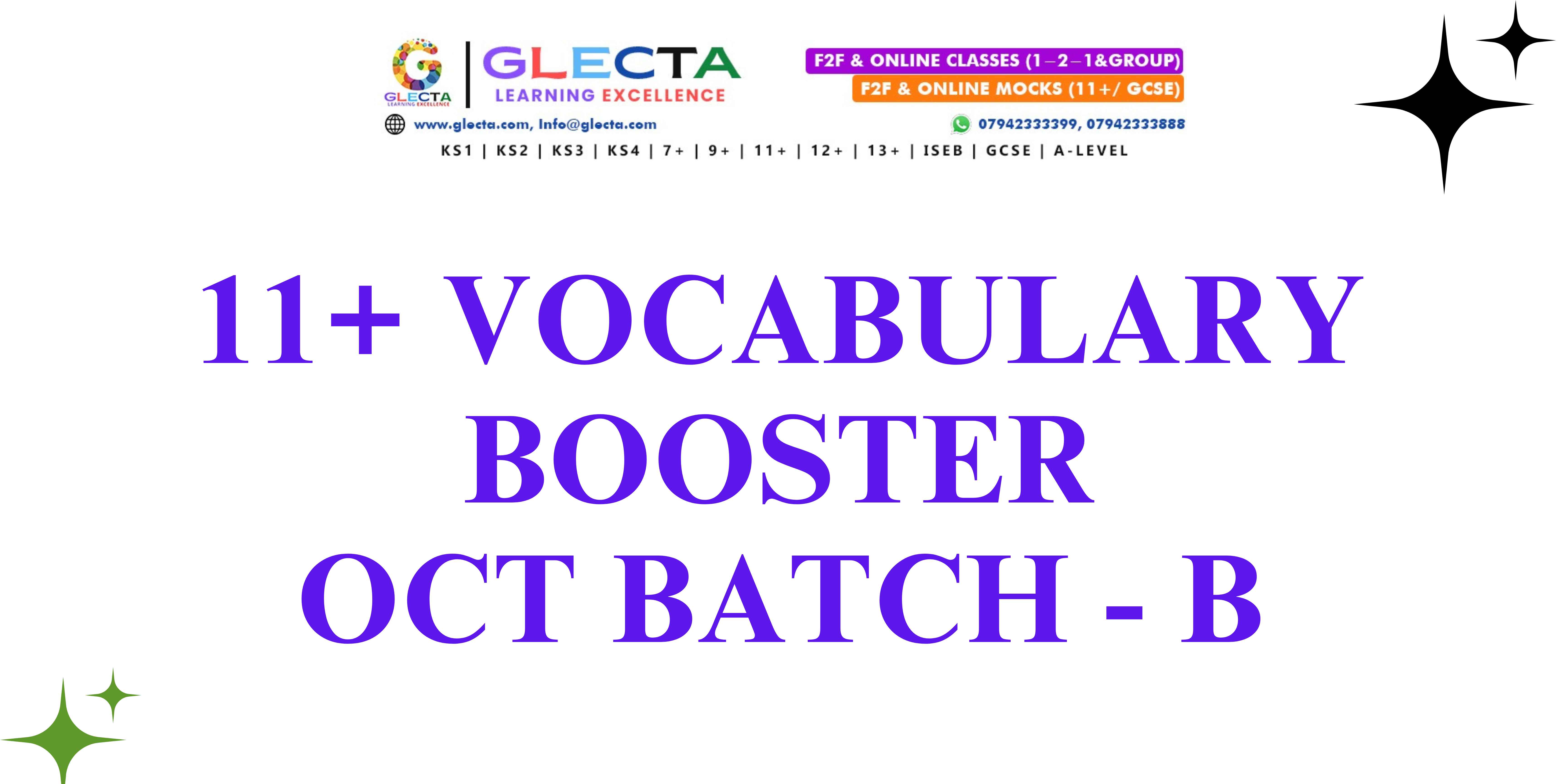 11+ Vocabulary Booster – October Batch B